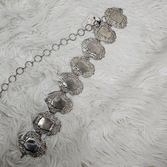 Elegantè NWT Vintage Concho Chain Chrome Belt 42" Western Rodeo - Picture 3 of 9